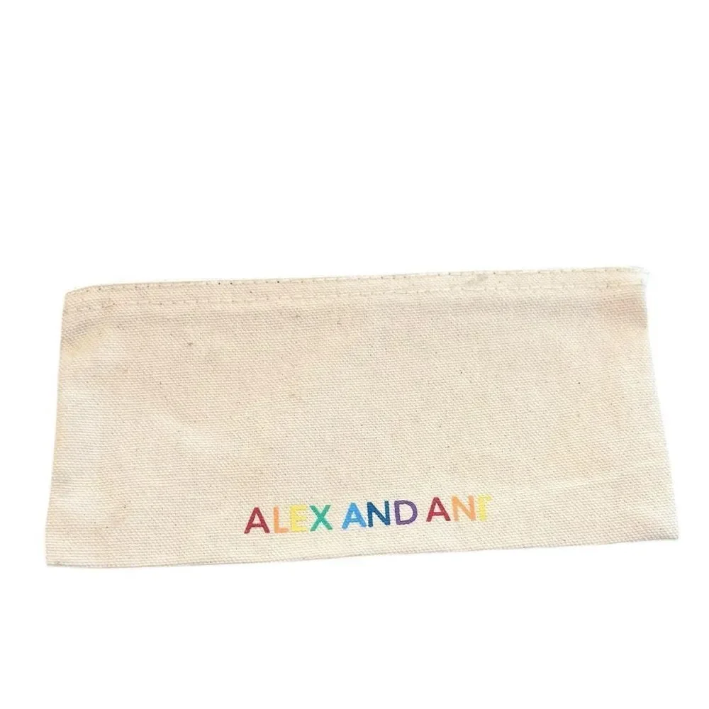 Alex and Ani Canvas Zipper Pouch “Eye ❤️ U” Natural Cotton Made in USA
